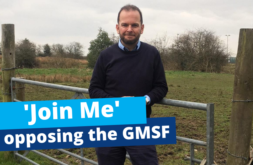 Join me opposing the GMSF. James is stood in the Greenbelt