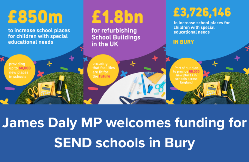 James Daly welcomes funding for SEND in Bury 