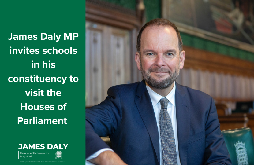 James Daly MP invites schools to Parliament 