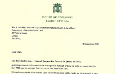 House of Commons headed paper that forms the start of James and Christian's letter