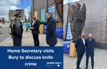 Home secretary visits Bury and James Daly 