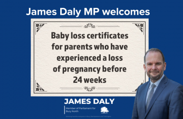 James Daly MP welcomes baby loss certificates 